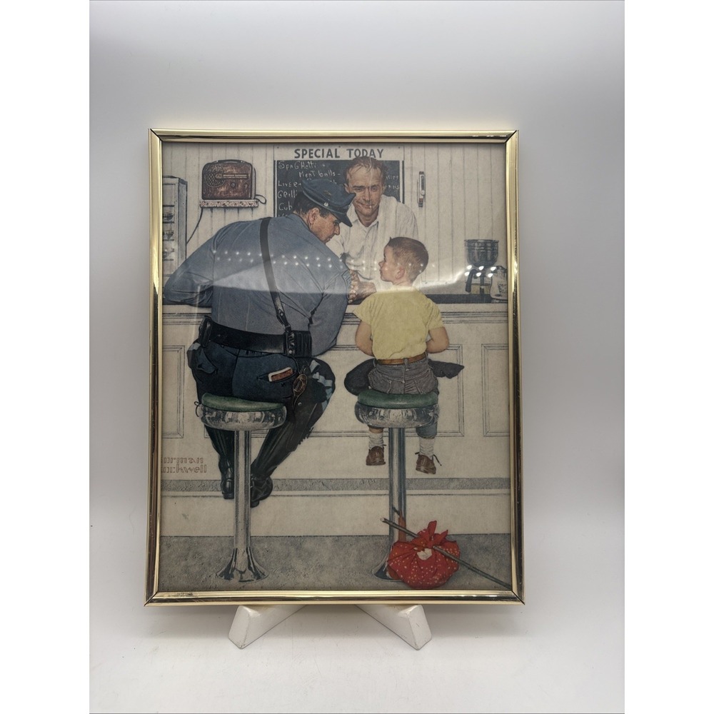 Vintage Norman Rockwell - The Runaway - Framed Art Print